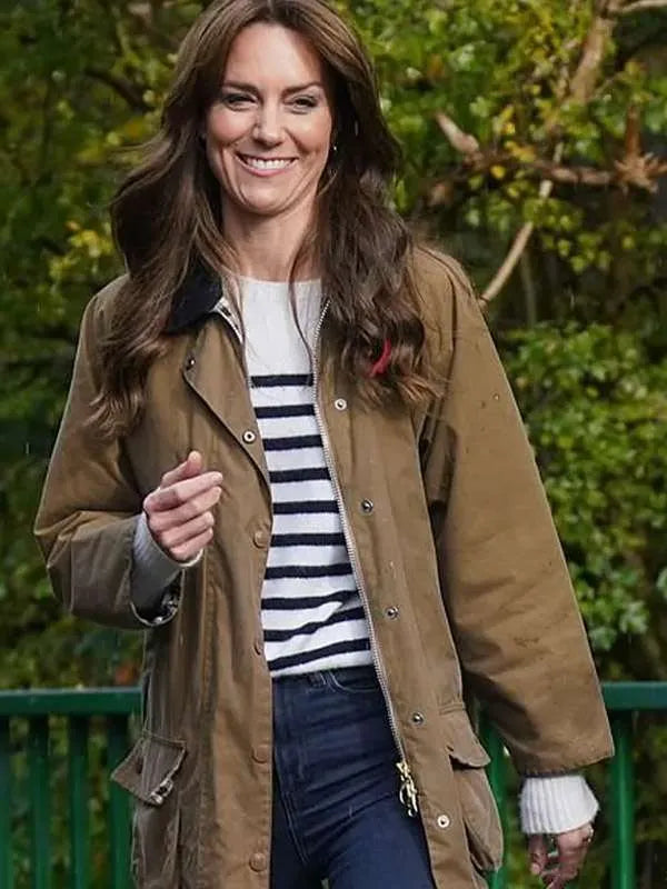 Kate Middleton Brown Cotton Jacket