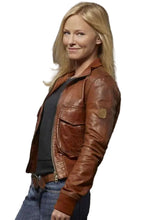 Chase Annie Frost brown jacket with full-length sleeves and front pockets