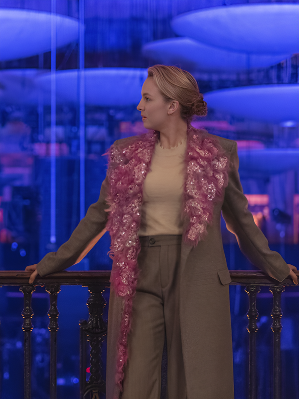Jodie Comer Killing Eve Brown Wool Coat