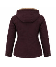 Amber Marshall Maroon Western Coat with Sherpa Lined Hood