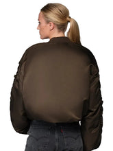 Classic Women's Rib Collar Flight Bomber Jacket
