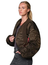Women's Zipper Front MA-1 Jacket with Elastic Cuffs