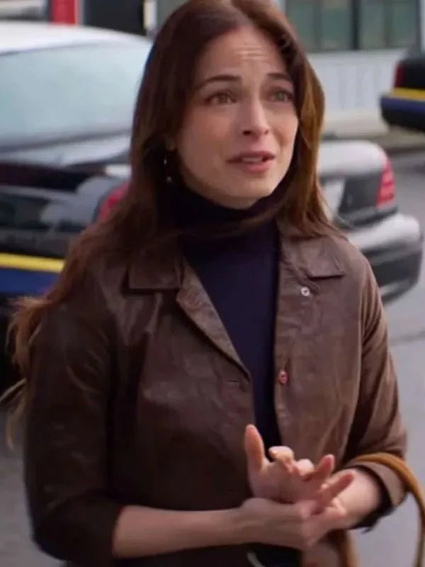Murder in a Small Town Kristin Kreuk Brown Jacket