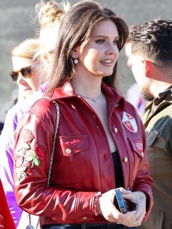 Super Bowl 2024 Lana Del Rey Leather Jacket