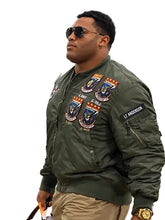 Custom Bengals olive green zipper bomber jacket