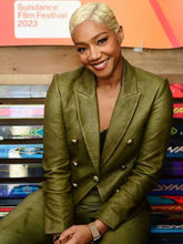 Tiffany Haddish Green Leather Blazer