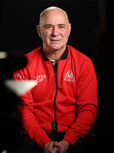 Team World red bomber jacket with zip fastening