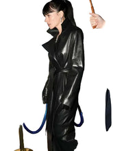 PFW Lily Allen Black Leather Coat
