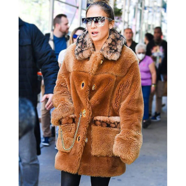 Live Concert Jennifer Lopez Faux Fur Coat