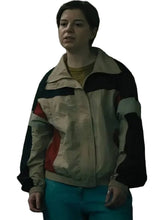 Loose-fit multicolor track jacket with dropped shoulders and elasticated hem