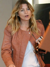 Ellen Pompeo Tan Leather Jacket