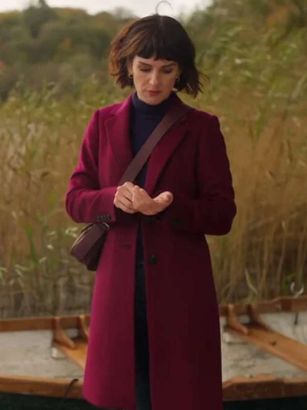 Shenae Grimes-Beech Love Of The Irish Burgundy Coat