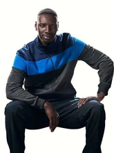 Blue full-sleeve track jacket with four pockets