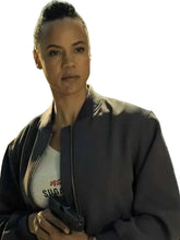 Maria Sten Frances Neagley Reacher Season 3 grey bomber jacket