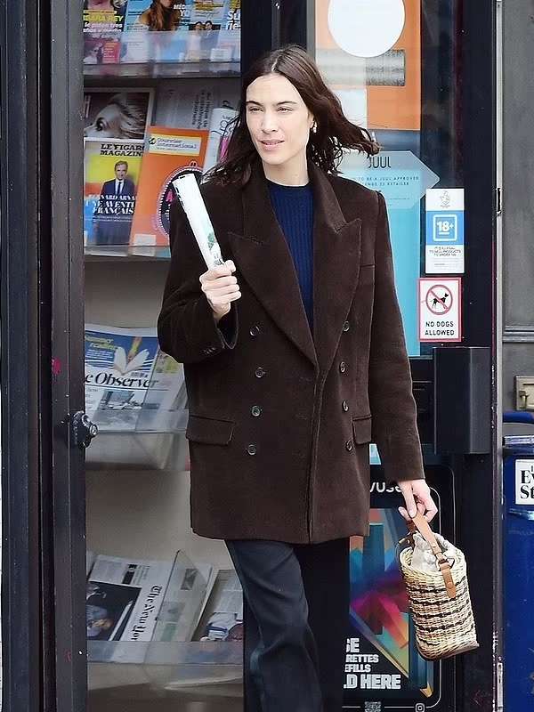 Alexa Chung London 2023 Vintage Style Brown Blazer