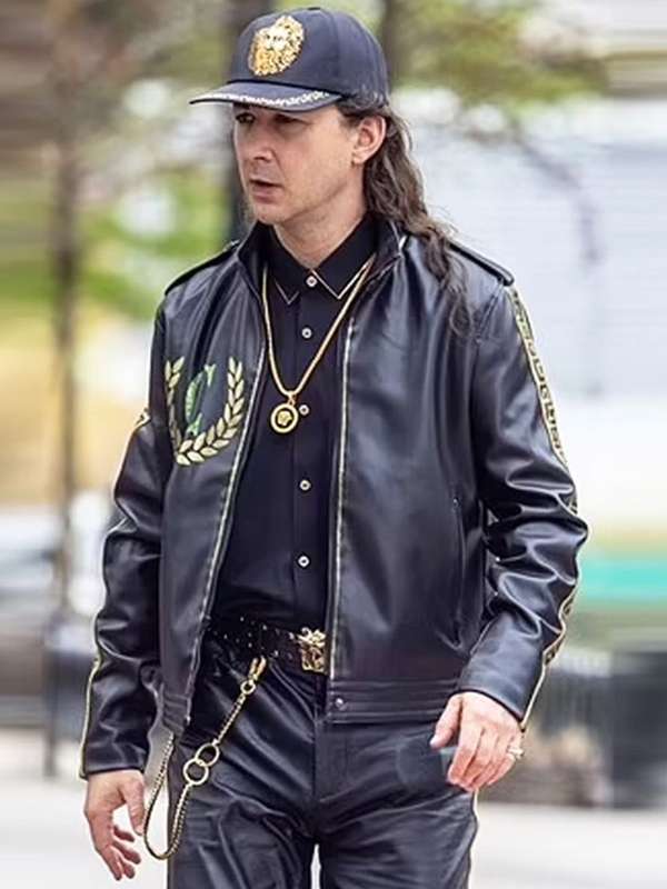 Shia LaBeouf Megalopolis 2024 Black Leather Jacket