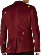 Men Red Christmas Blazer