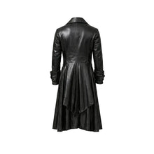 Black leather coat on a light gray background