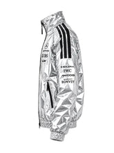 Mercedes silver racing jacket with stand-up collar