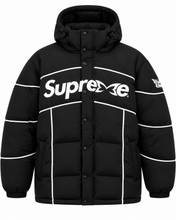 Mertra x Supreme Black Red Hooded Puffer Jacket