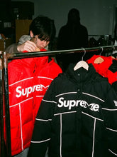 Mertra x Supreme black red puffer jacket