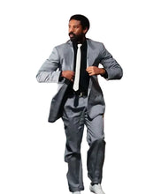 Michael B Jordan inspired grey suit with full-length sleeves