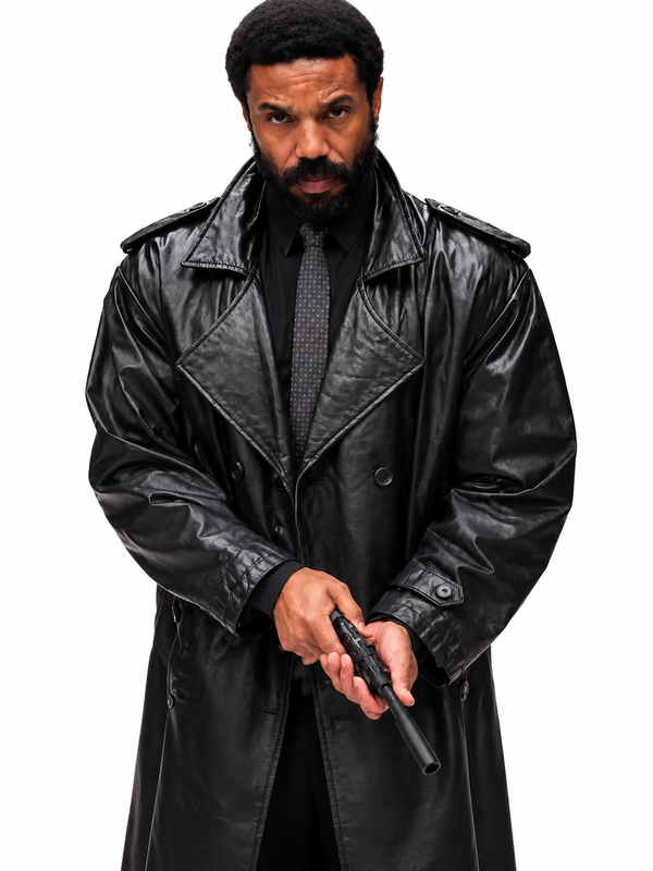 Michael B. Jordan Inspired Black Long Trench Coat Style