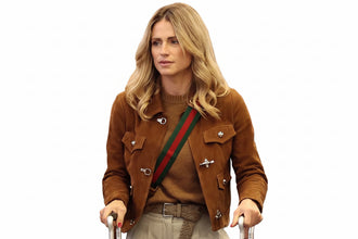 Street Style Michelle Hunziker Brown Jacket