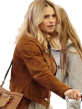 Street Style Michelle Hunziker Brown Jacket