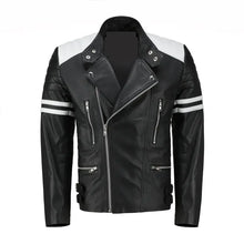 Cafe Racer Moto Biker Leather Jacket