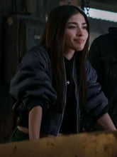 Motorheads Caitlyn Torres Grey Bomber Jacket