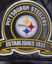 Pittsburgh Steelers Black Leather Moto Jacket
