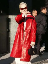 Meryl Streep Red Leather Coat