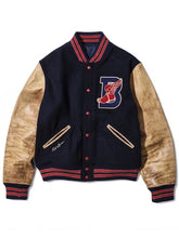 Beams x Polo Ralph Lauren recreated varsity jacket front view