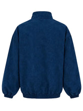 Neptun Avatar blue suede leather jacket with stand-up collar