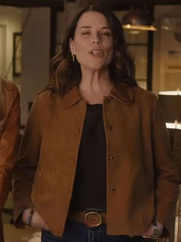 Neve Campbell Scream 7 Premiere Brown Suede Jacket