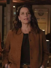 Neve Campbell Scream 7 Premiere Brown Suede Jacket