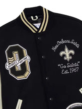 New Orleans Saints wool-blend varsity jacket with interior pockets