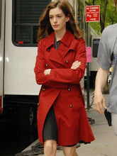 Anne Hathaway Red Trench Coat