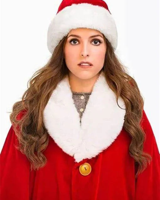 Anna Kendrick Noelle Noelle Kringle Red Christmas Coat