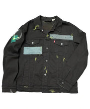 Nope black denim jacket with two outside and one inside pocket