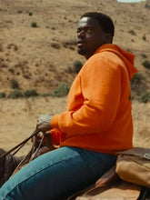 OJ Haywood orange hoodie with hooded collar and kangaroo pocket