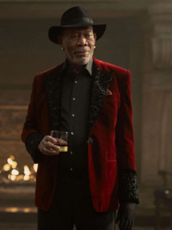 Morgan Freeman Now You See Me Now You Don’t Red Blazer