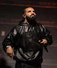 Drake OVO Leather Hoodie