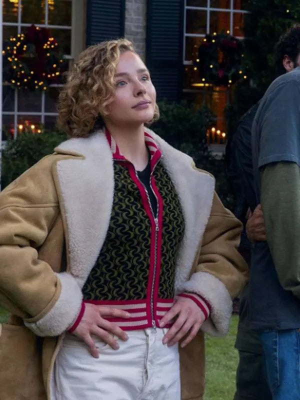 Chloë Grace Moretz Oh What Fun Shearling Jacket