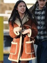 Olivia Rodrigo Brown Leather Coat