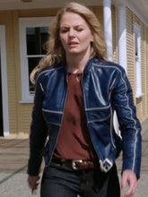 Emma Swan Once Upon A Time Blue Leather Jacket