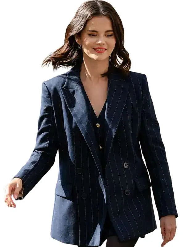 Only Murders in the Building S06 Mabel Mora Blue Blazer front view