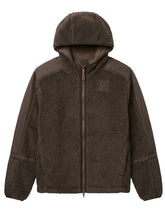Women’s oversized full-zip hooded jacket in brown