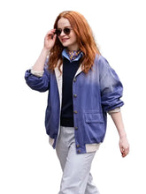 PFW  Joey King Blue Jacket